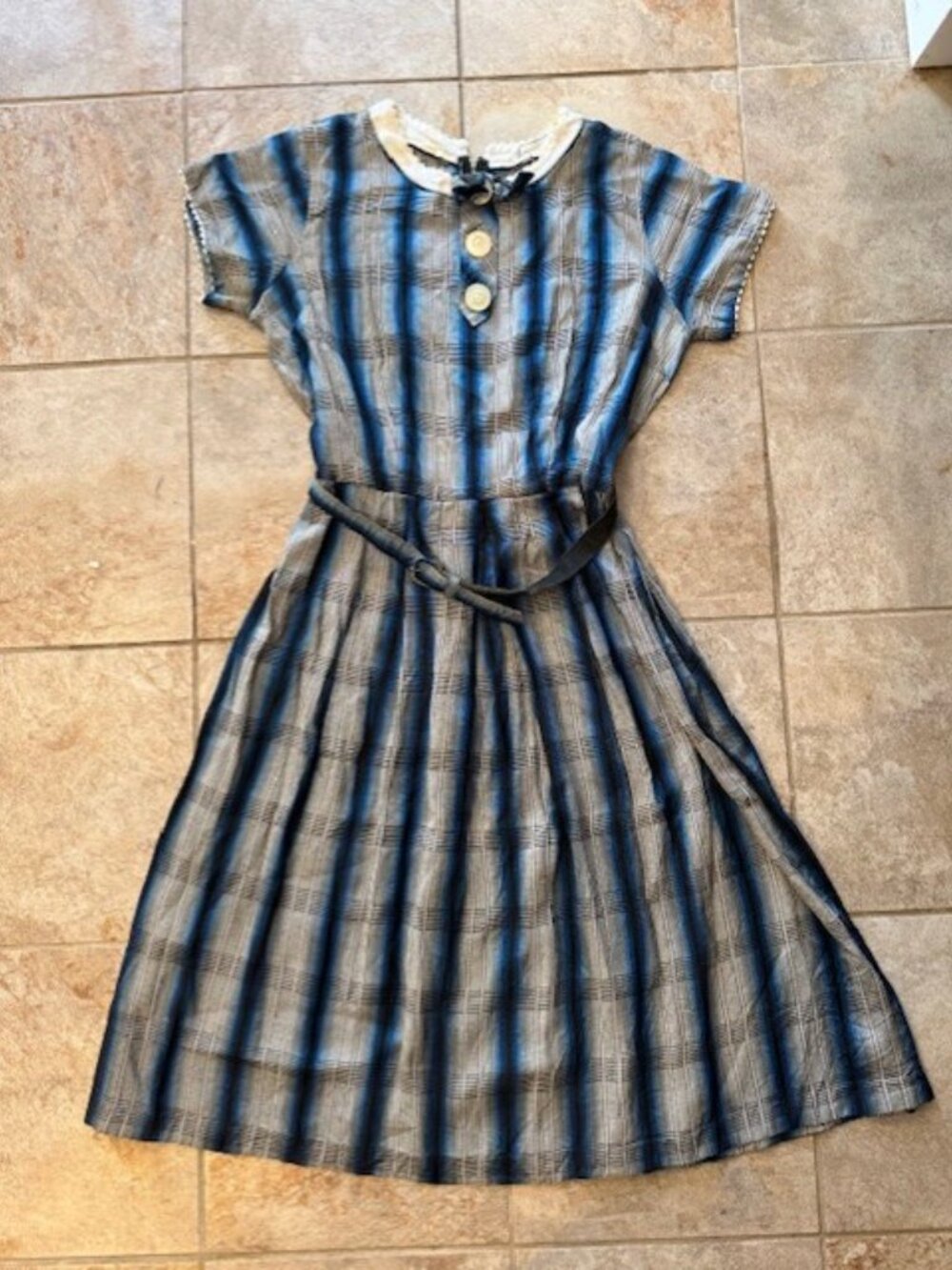 Vintage Blue plaid Dress